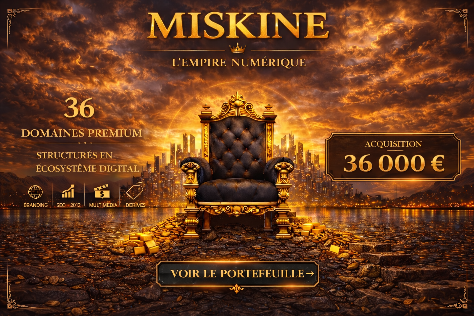 Miskine – portefeuille de 36 domaines premium
